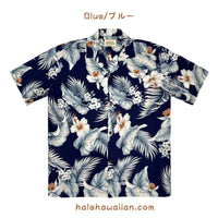 Hawaii Men's Cotton Aloha Shirt [Hibiscus Palm]