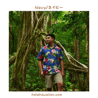 ハワイ メンズ アロハシャツ コットン 【ハイビスカス プルメリア】