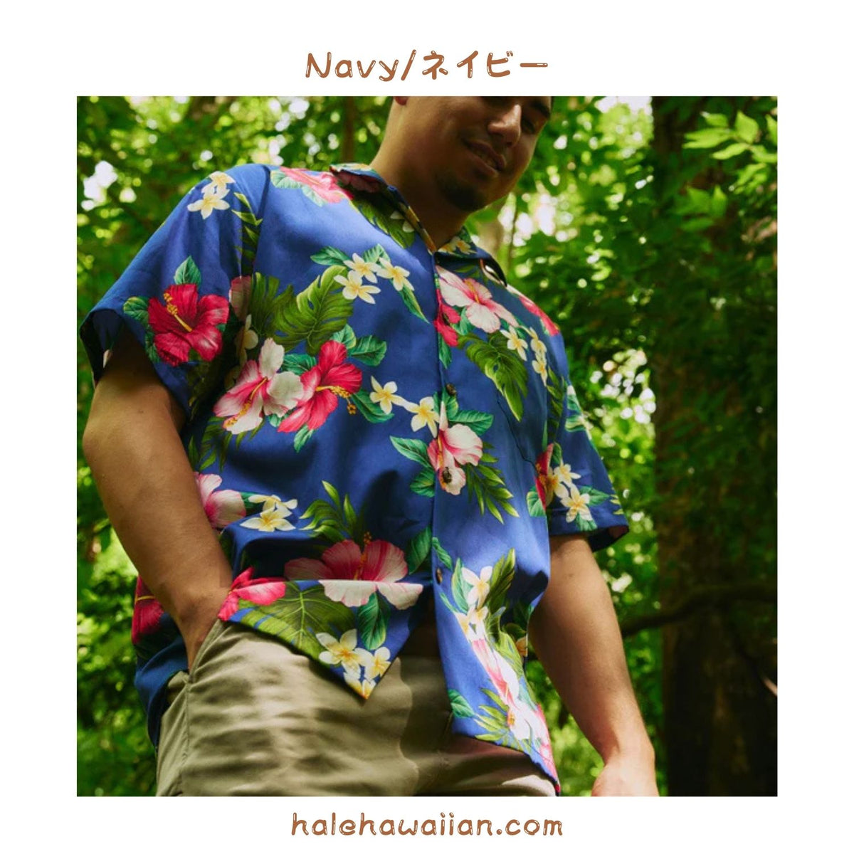 ハワイ メンズ アロハシャツ コットン 【ハイビスカス プルメリア】