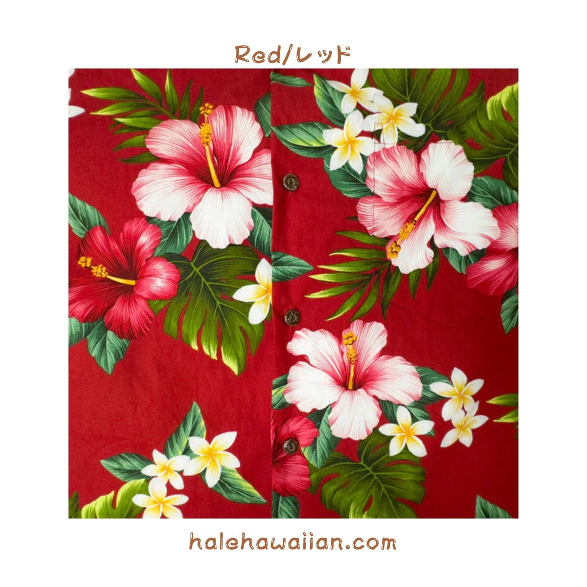 ハワイ メンズ アロハシャツ コットン 【ハイビスカス プルメリア】