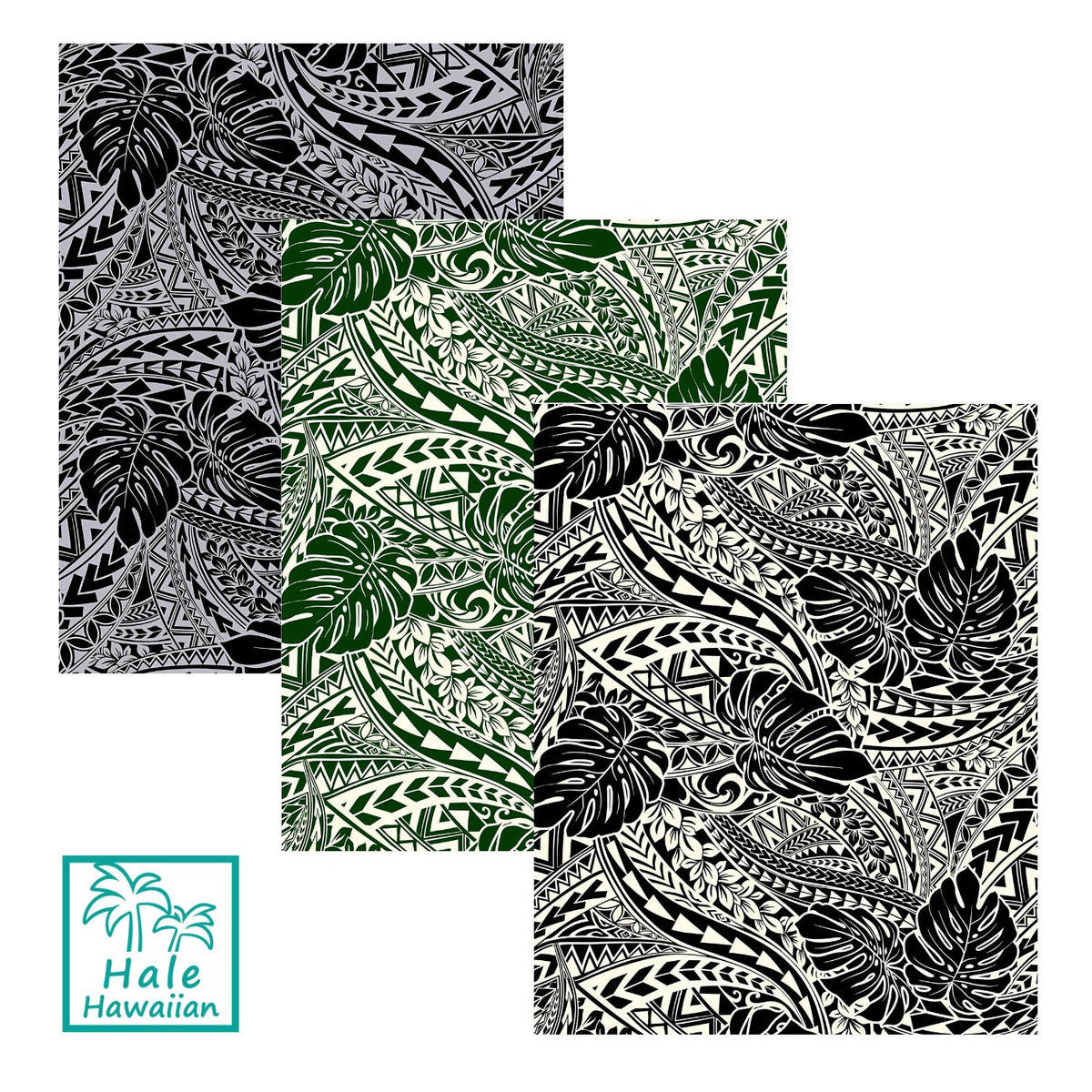 Hawaiian Poly-Cotton Fabric JYO-222-794 [Tapa Monstera]