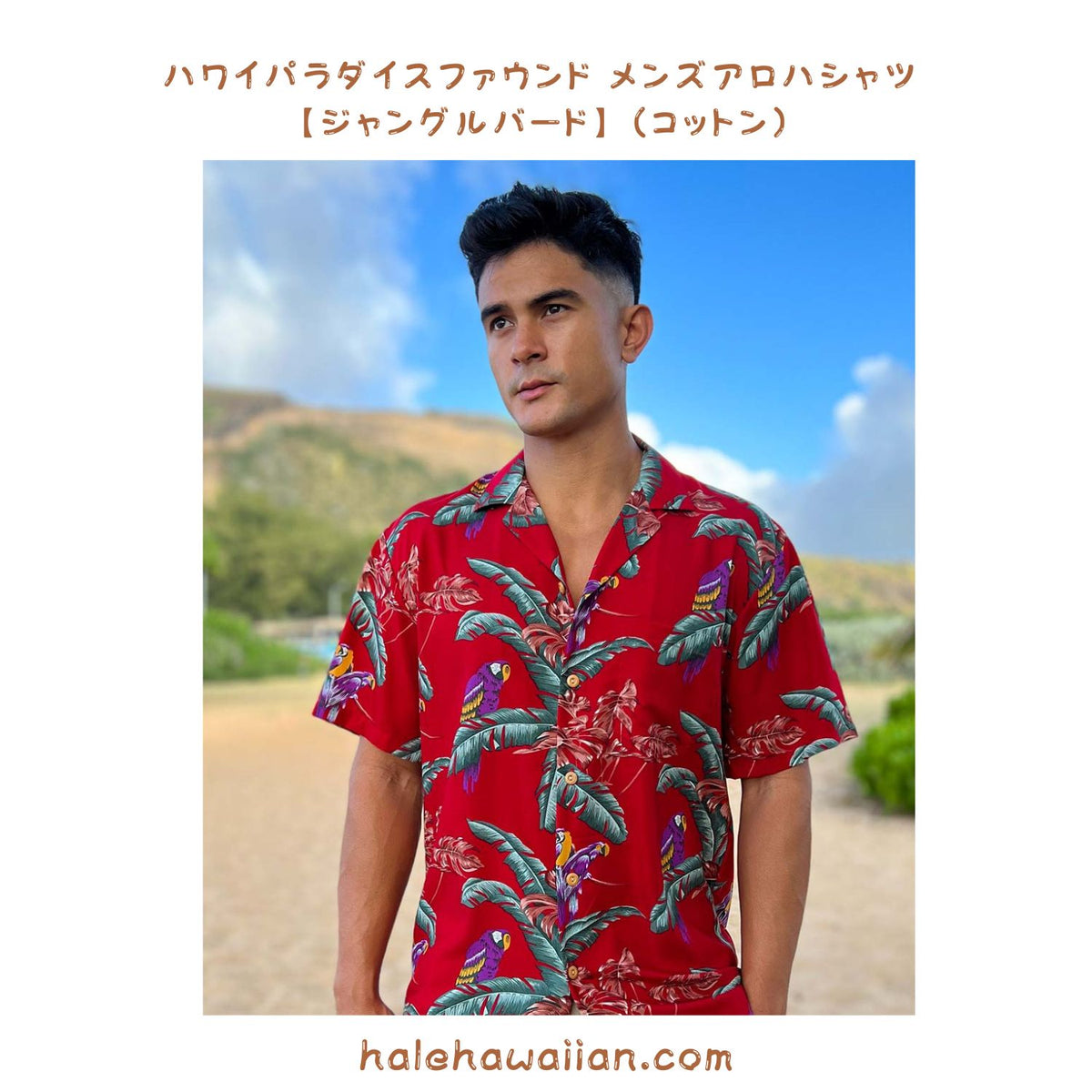 Hawaii Paradise Found Cotton Men's Aloha Shirt [Jungle Bird]