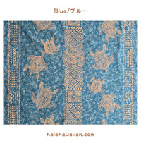 Hawaiian polycotton fabric KW-289 [Tapa/Honu Panel]