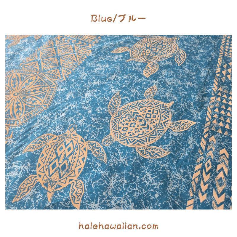 Hawaiian polycotton fabric KW-289 [Tapa/Honu Panel]
