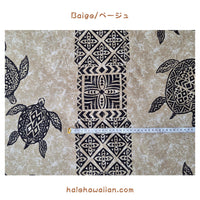 Hawaiian polycotton fabric KW-289 [Tapa/Honu Panel]