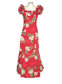 [Discount] Hawaii Muumu Ruffle Muumu Long Dress [Orchid Fern] 