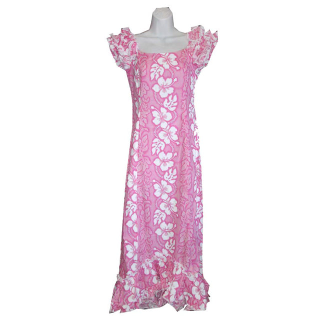 [Discount] Hawaii Muumu Ruffle Muumu Long Dress [Hibiscus] 