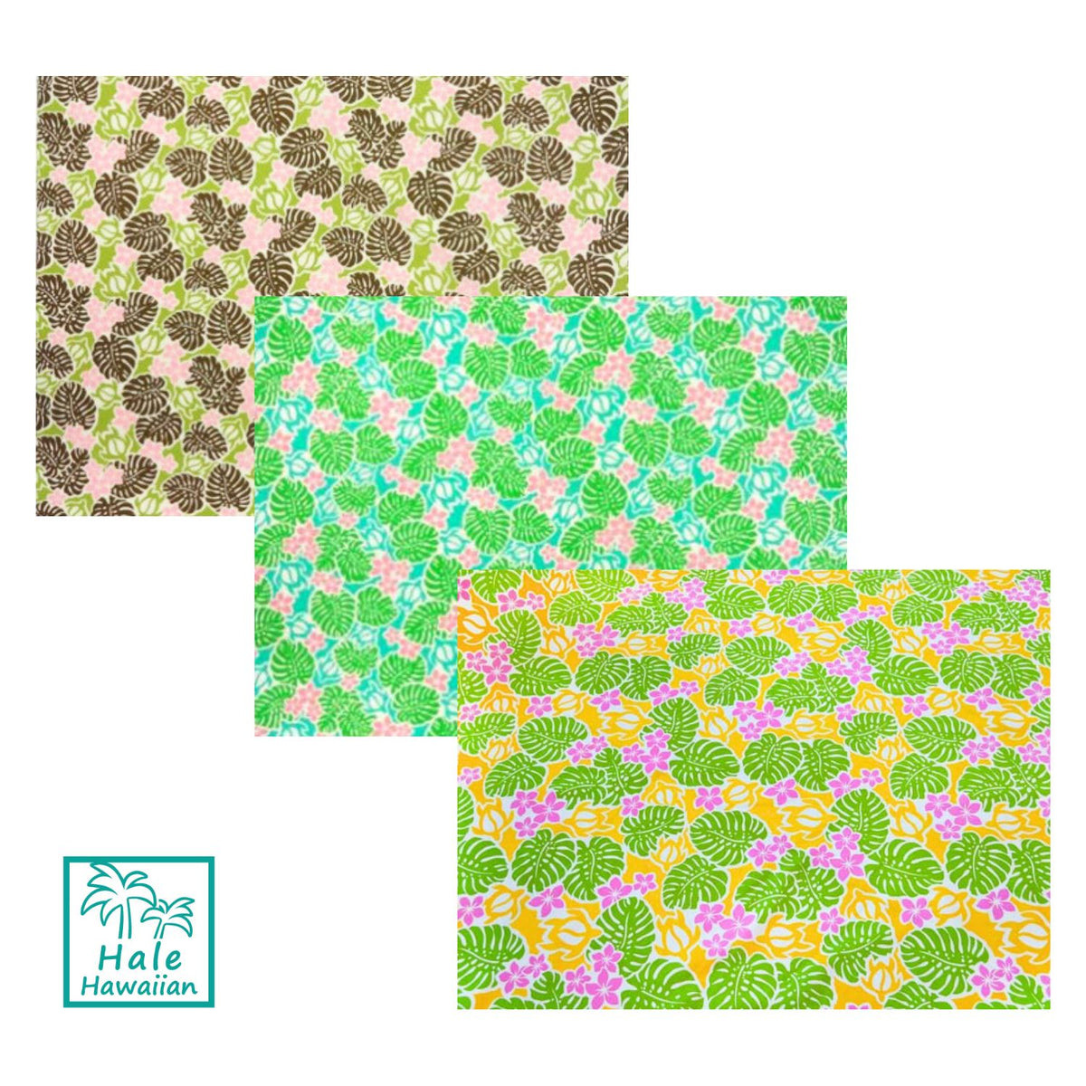 ※セール生地  ハワイアン ポリコットン生地 LMH-11-740 【モンステラホヌ】
