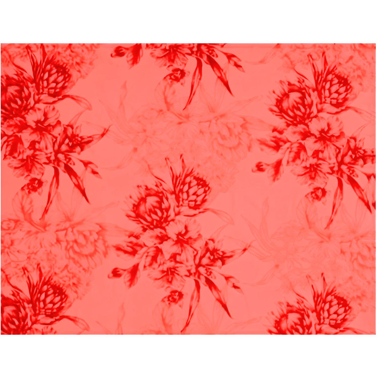 *Sale Fabric* Hawaiian Poly Cotton Fabric LMH-19-926 [Hibiscus &amp; Protea Bouquet]