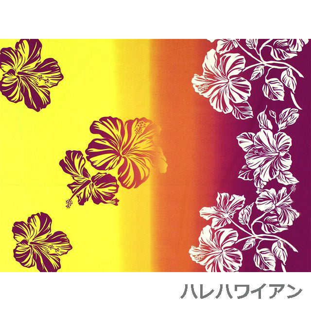 Hawaiian Polycotton Fabric LW-13-300  [Hibiscus Gradation]