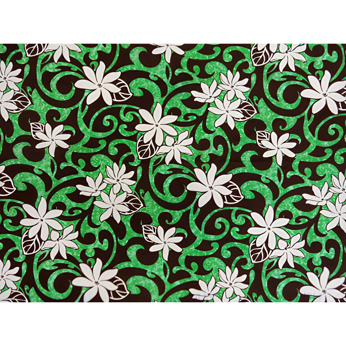 *Sale Fabric* Hawaiian Poly-Cotton Fabric LW-15-467 【Tiare &amp; Scroll】