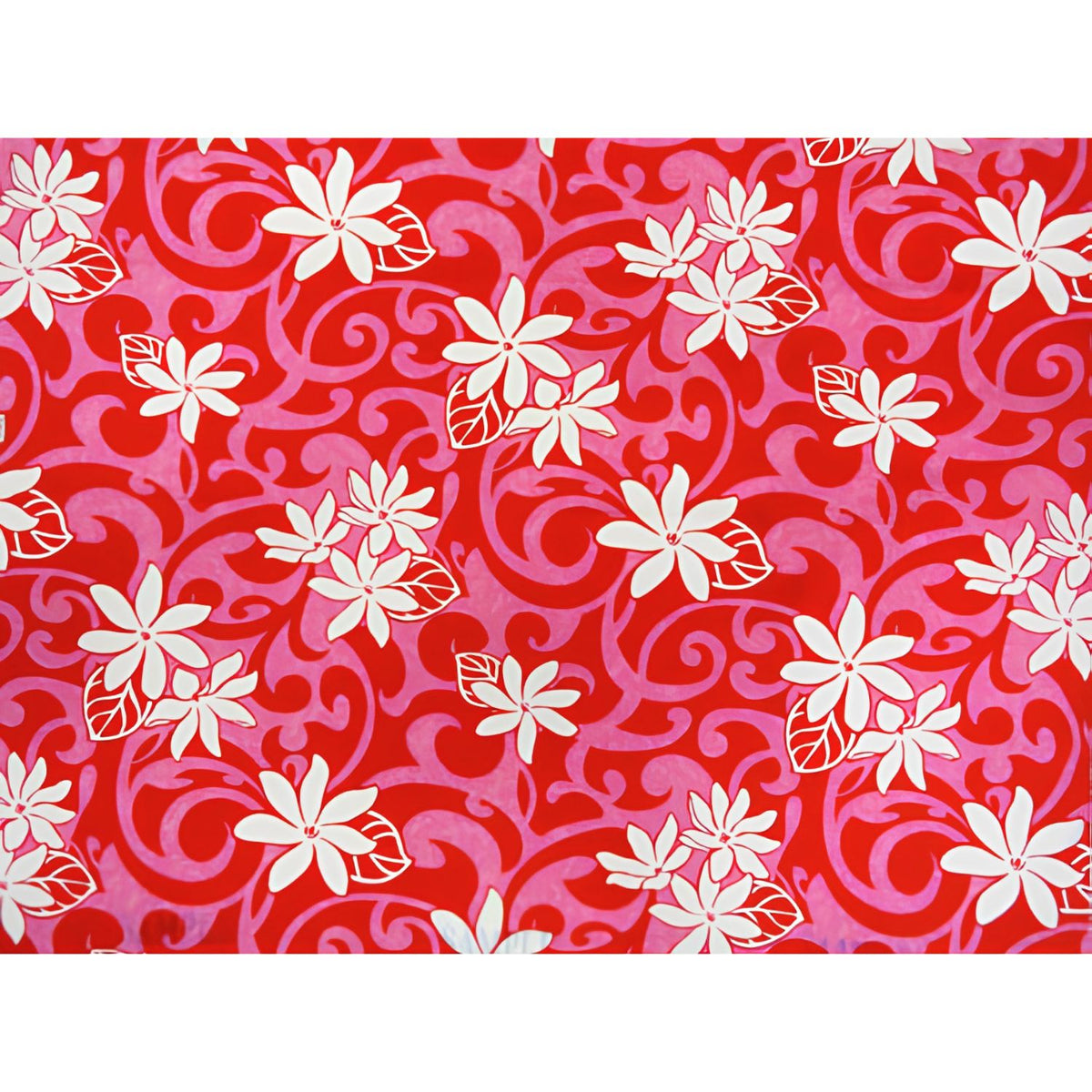 *Sale Fabric* Hawaiian Poly-Cotton Fabric LW-15-467 【Tiare &amp; Scroll】