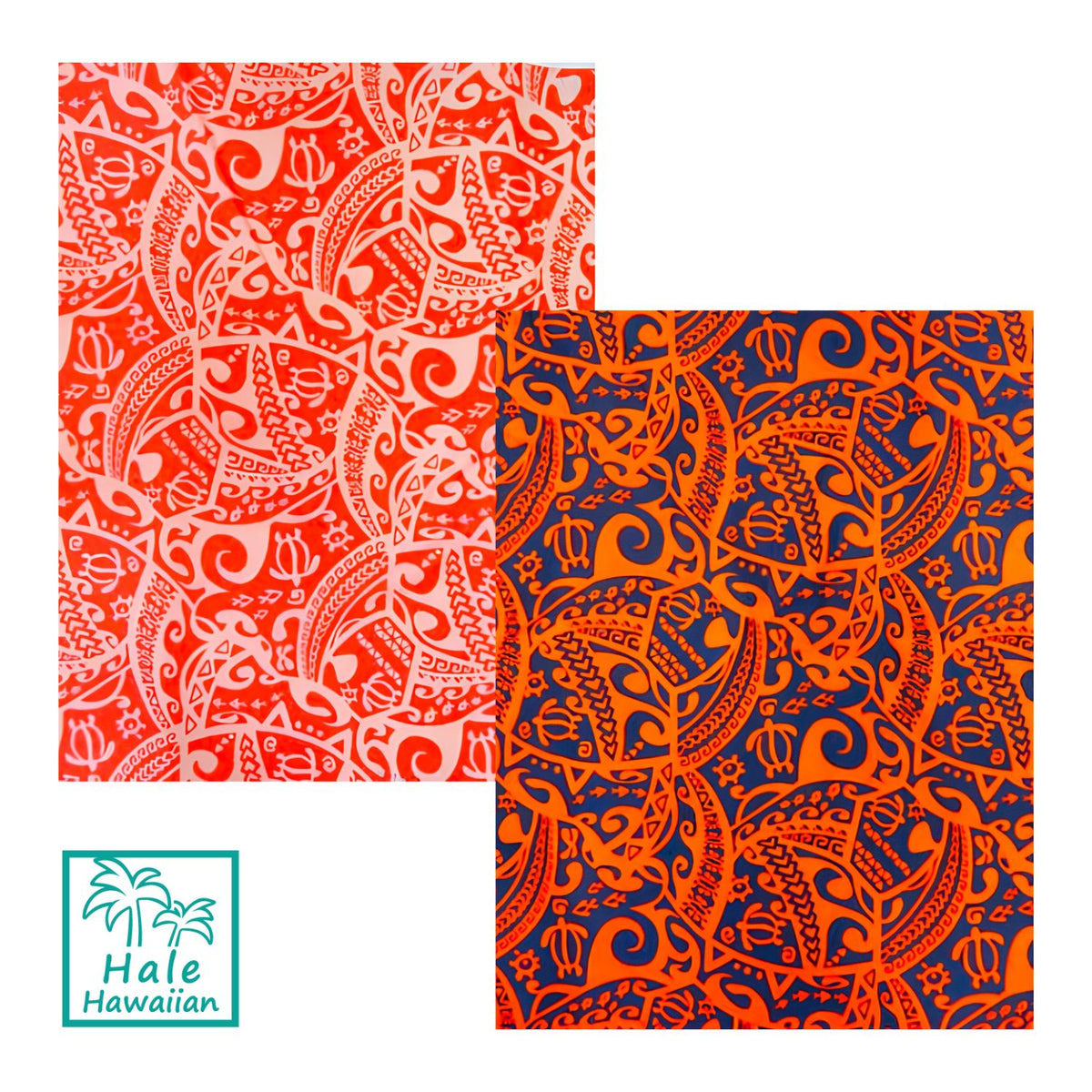 Hawaiian Polycotton Fabric LW-16-517 [Tapa Honu]
