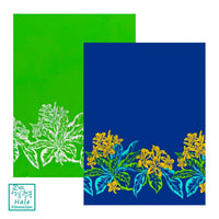 *Sale Fabric* Hawaiian Poly Cotton Fabric LW-16-521 [Plumeria Border]