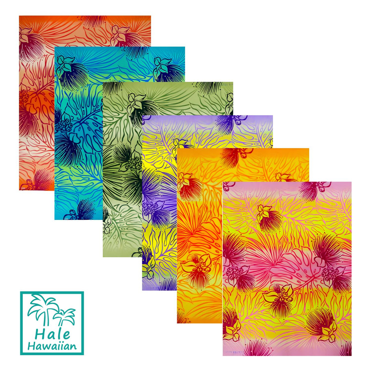 Hawaiian Polycotton Fabric LW-17-564 [Lefua Monstera/Gradation]