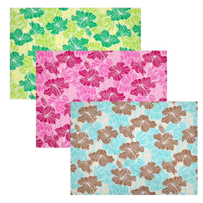 ハワイアン ポリコットン生地 LW-18-679 【ハイビスカス&プロテア】