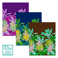 Hawaiian Polycotton Fabric LW-21-808 [Plumeria Leaf Bouquet]