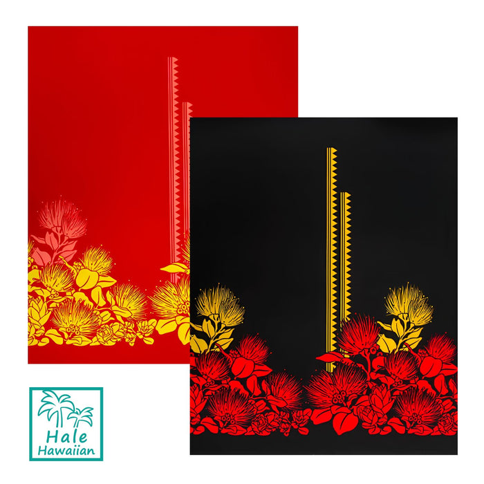 Hawaiian Polycotton Fabric LW-22-854 [Lehua Flower and Tapa]