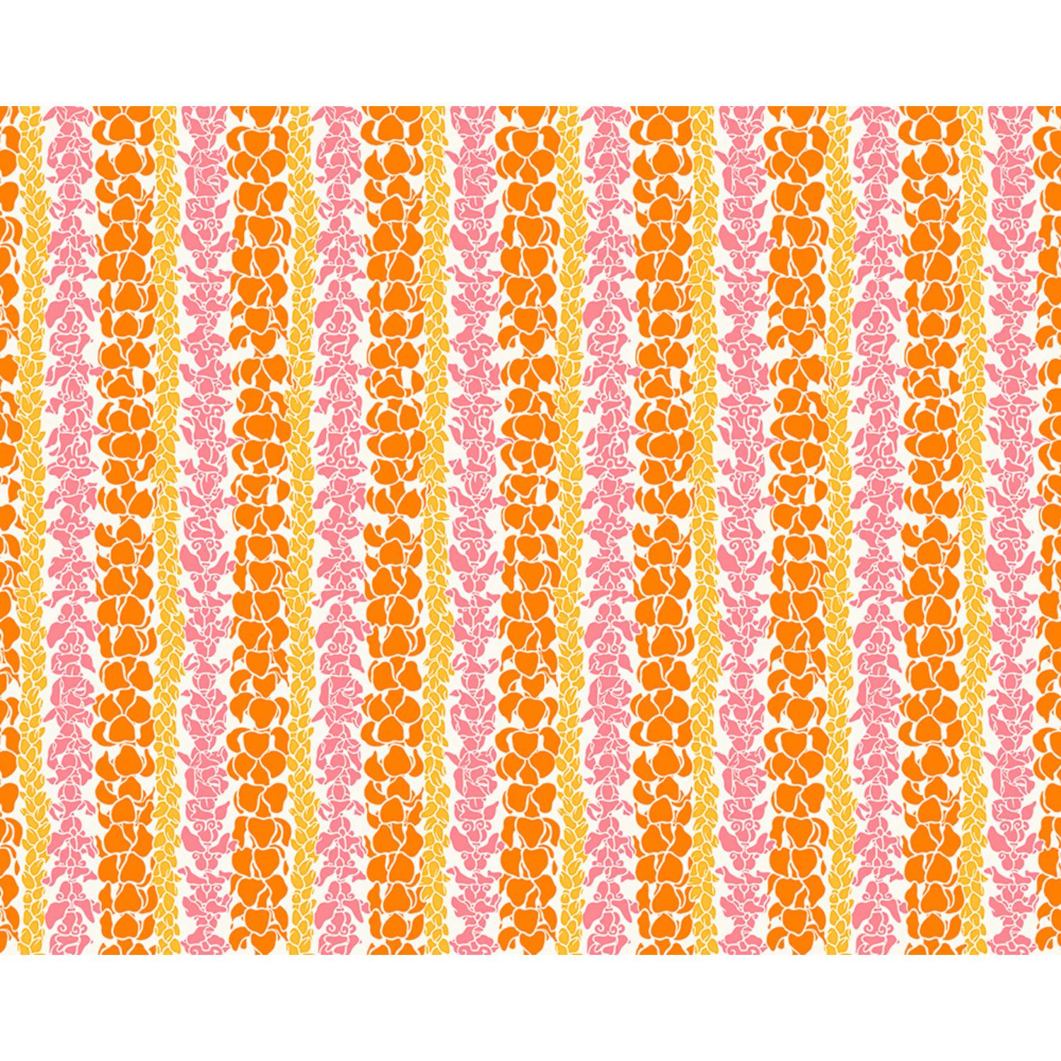 Hawaiian Poly-Cotton Fabric LW-23-889 [Crown Flower Pua Kenie Lei
