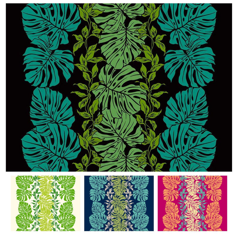 [Pre-order for August arrival] Hawaiian polycotton fabric LW-24-919 [Monstera lei panel]