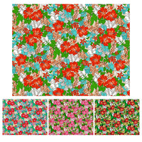 Hawaiian Polycotton Fabric LW-24-923 [Tropical Flower Leaf]