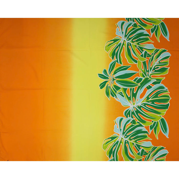 New Arrival: Hawaiian Poly-Cotton Fabric LW-24-935 [Gradation Border Leaf]