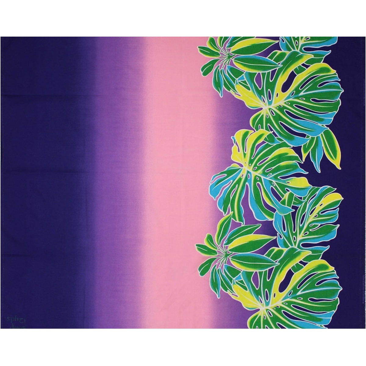 New Arrival: Hawaiian Poly-Cotton Fabric LW-24-935 [Gradation Border Leaf]