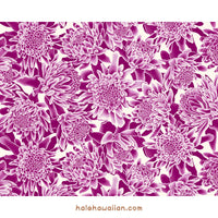 Hawaiian Polycotton Fabric LW-24-936 [Torch Ginger/Protea]