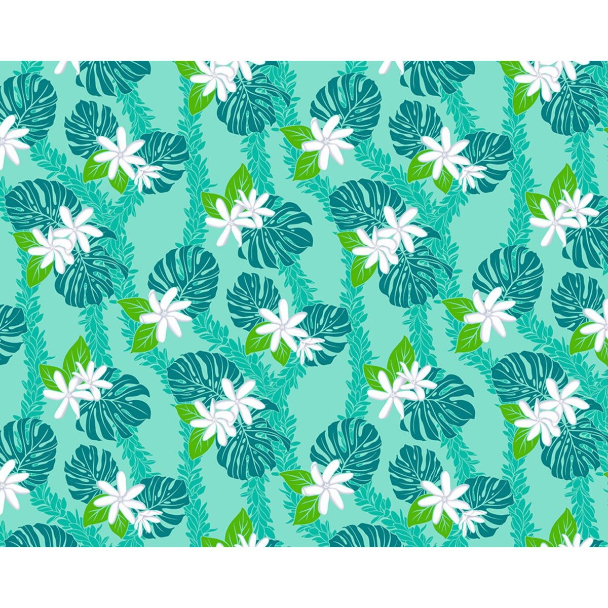 Hawaiian polycotton fabric LW-24-952 [Tiare Monstera Lei]