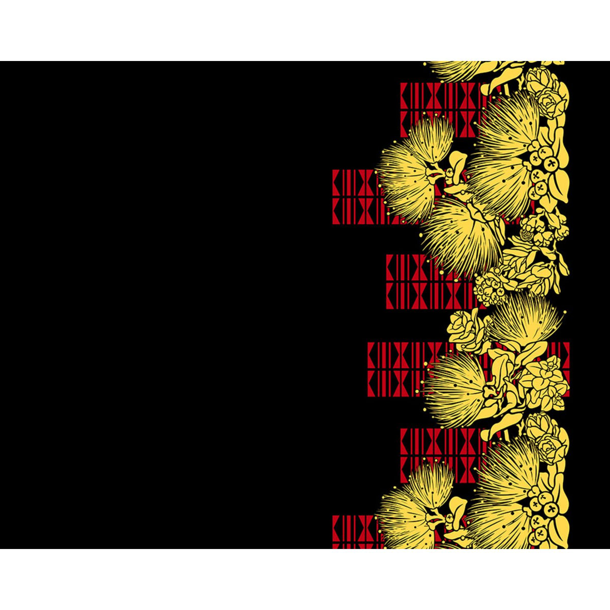 New Arrival May Hawaii Hawaiian Print Polycotton Fabric LW-25-1018 [Lehua Leaf Tapa]