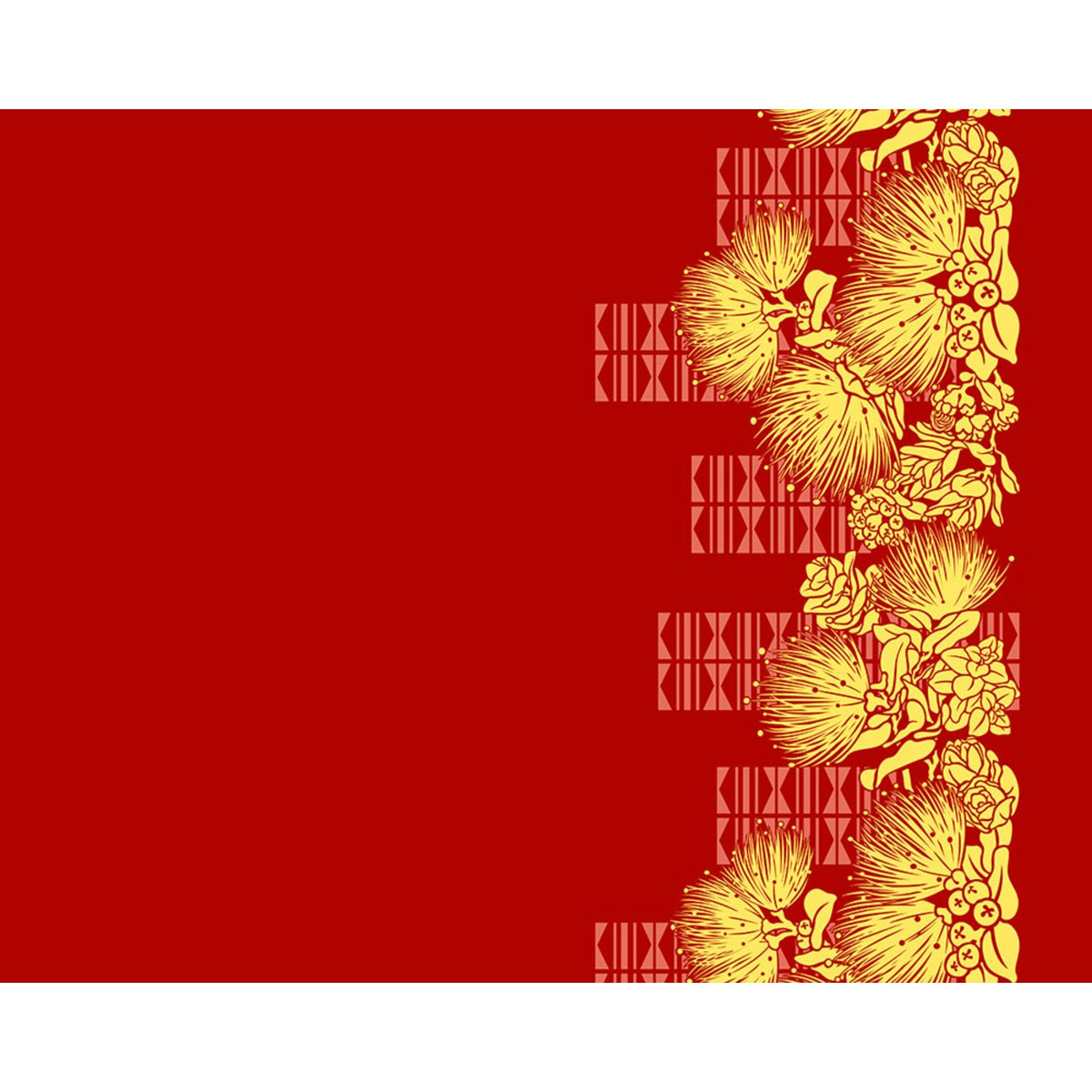 New Arrival May Hawaii Hawaiian Print Polycotton Fabric LW-25-1018 [Lehua Leaf Tapa]