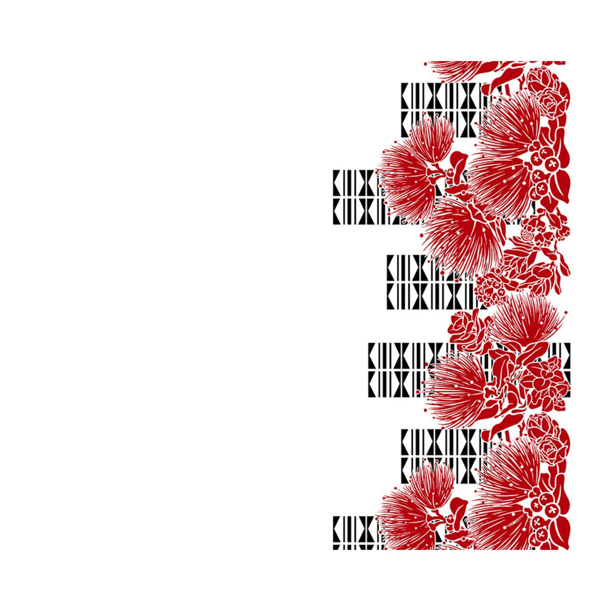 New Arrival May Hawaii Hawaiian Print Polycotton Fabric LW-25-1018 [Lehua Leaf Tapa]