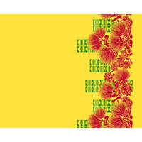 New Arrival May Hawaii Hawaiian Print Polycotton Fabric LW-25-1018 [Lehua Leaf Tapa]