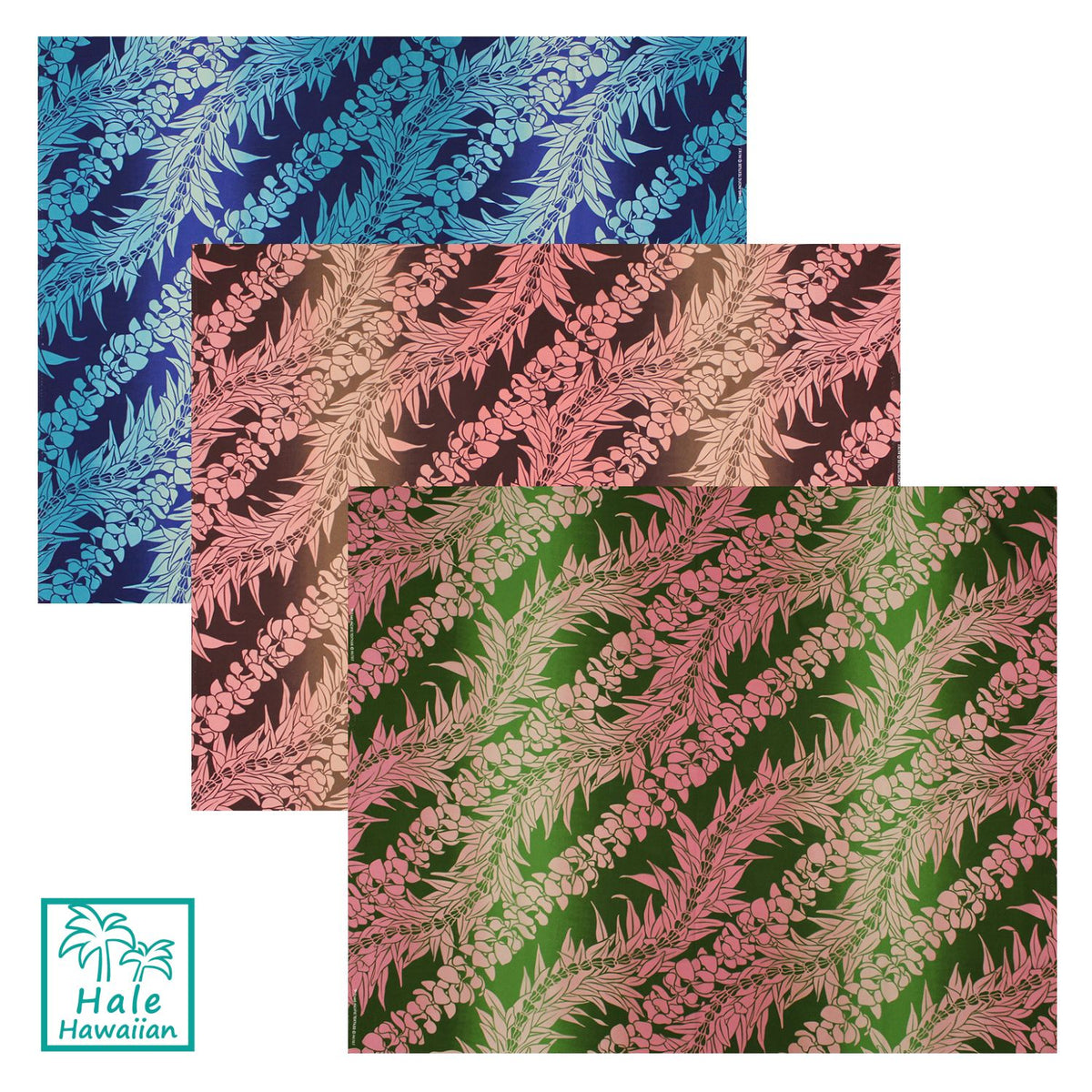 Hawaii Hawaiian Print Polycotton Fabric LW-25-975 [Diagonal Lei Gradation]