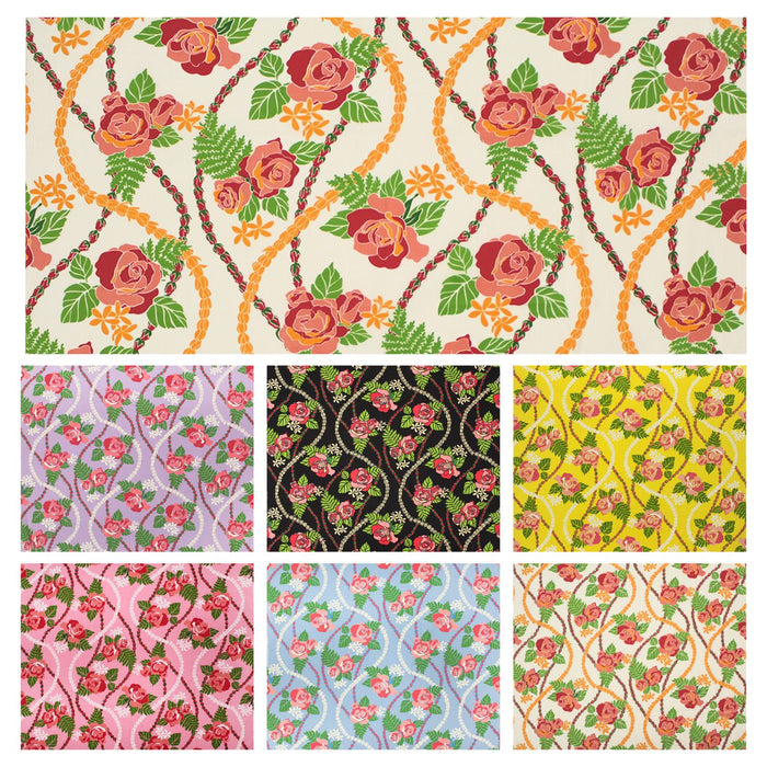 Hawaiian Poly-Cotton Fabric LW-25-985 [Lokelani Pikake]