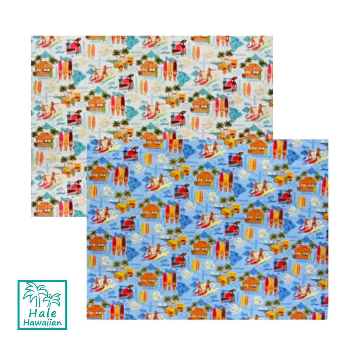 Hawaiian Cotton Fabric MY-15-136 [Surf Town]