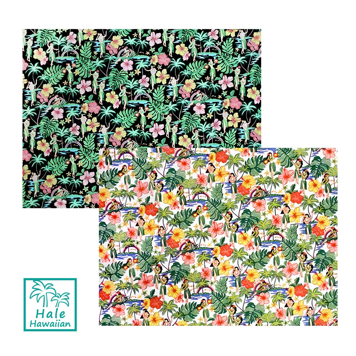 Hawaiian Cotton Fabric MY-17-177 [Hula Girl &amp; Tropical]