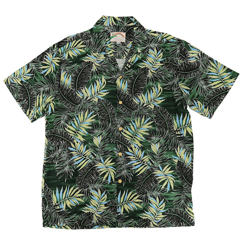 Hawaiian Men's Aloha Shirt Rayon [Midnight Palm]