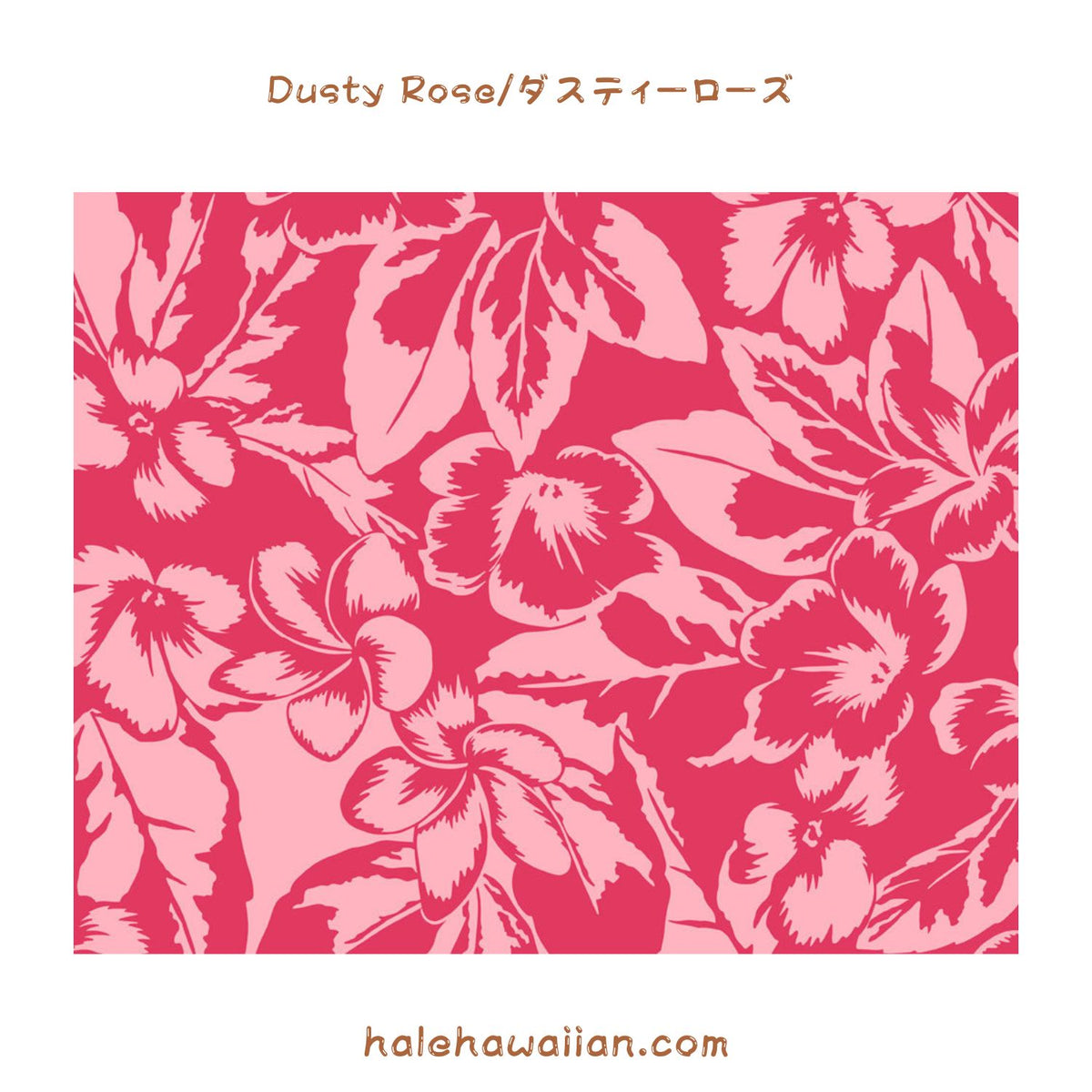 ハワイ ポリコットン 生地 NLX-31237【 プルメリア ファーン 】 Dusty Rose