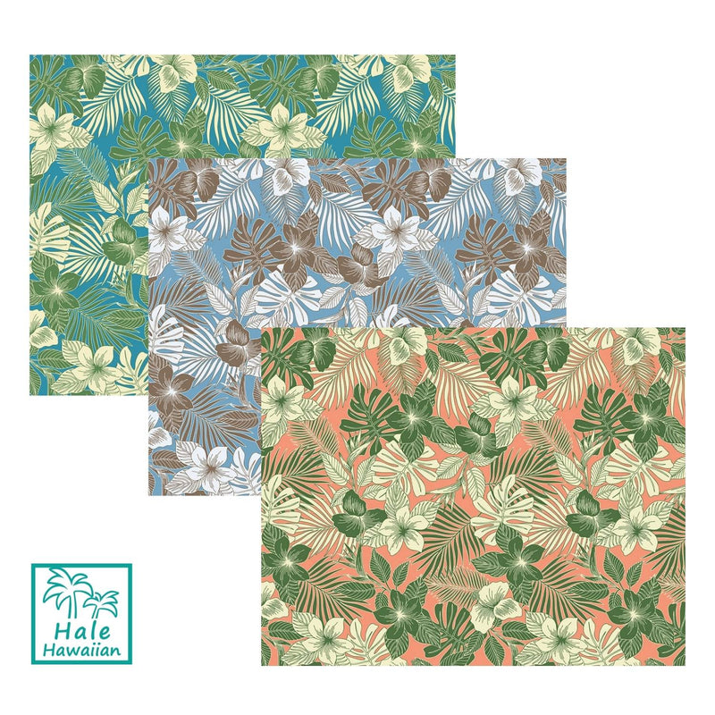 新柄入荷 ハワイ コットン生地 NLX-41177【 プルメリア リーフ 】