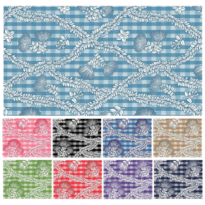 New Arrival! Hawaiian Cotton Fabric PTT-112 [Palaka Lehua Maile]