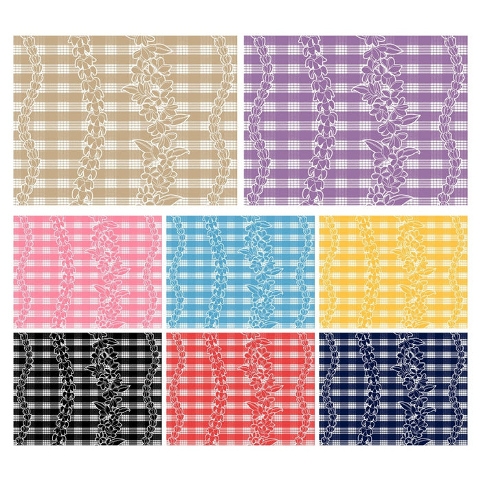 New arrival Hawaii Hawaiian cotton fabric PTT-128 [Palaka, Puakenikeni, Pikake, Plumeria Lei]