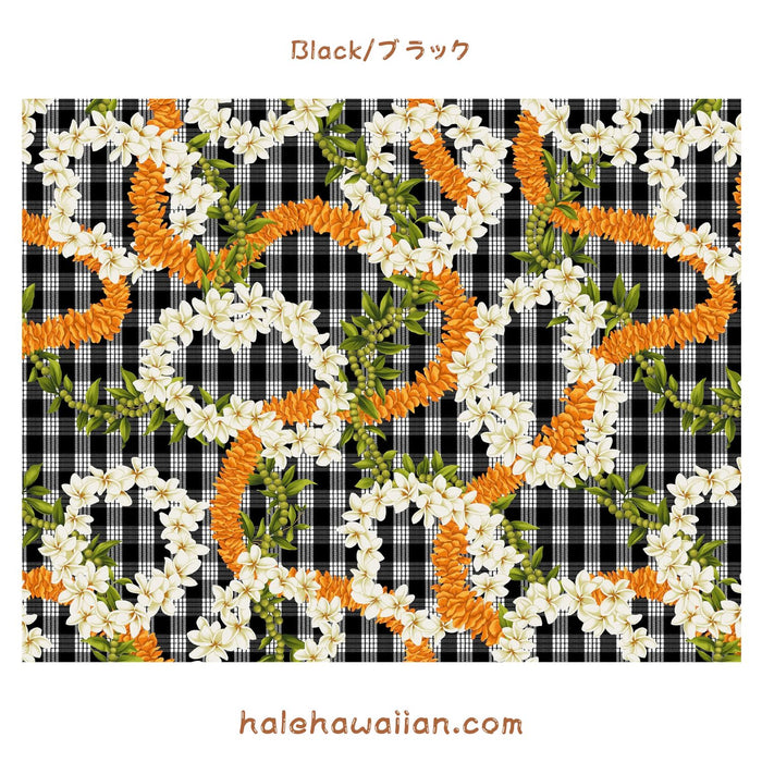 New Arrival: Hawaii Hawaiian Cotton Fabric PTT-138 [ Palaka Plumeria Ilima Mokihana Lei ]