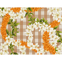 New Arrival: Hawaii Hawaiian Cotton Fabric PTT-138 [ Palaka Plumeria Ilima Mokihana Lei ]