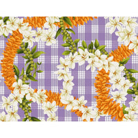 New Arrival: Hawaii Hawaiian Cotton Fabric PTT-138 [ Palaka Plumeria Ilima Mokihana Lei ]
