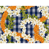 New Arrival: Hawaii Hawaiian Cotton Fabric PTT-138 [ Palaka Plumeria Ilima Mokihana Lei ]