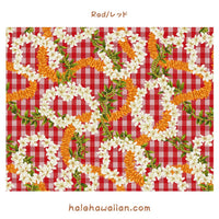 New Arrival: Hawaii Hawaiian Cotton Fabric PTT-138 [ Palaka Plumeria Ilima Mokihana Lei ]