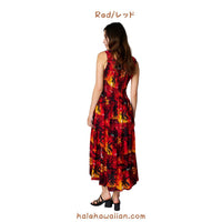 Hawaii Women's Smock Long Dress [Palm Tree]