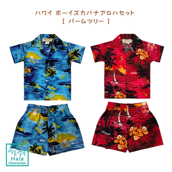 Hawaii Boys Cotton Aloha Cabana Set [Palm Tree]