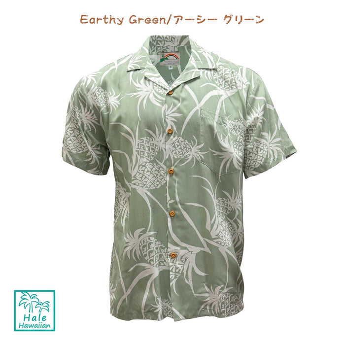 New Arrival Paradise Found Men's Rayon Aloha Shirt [Pineapple Field]